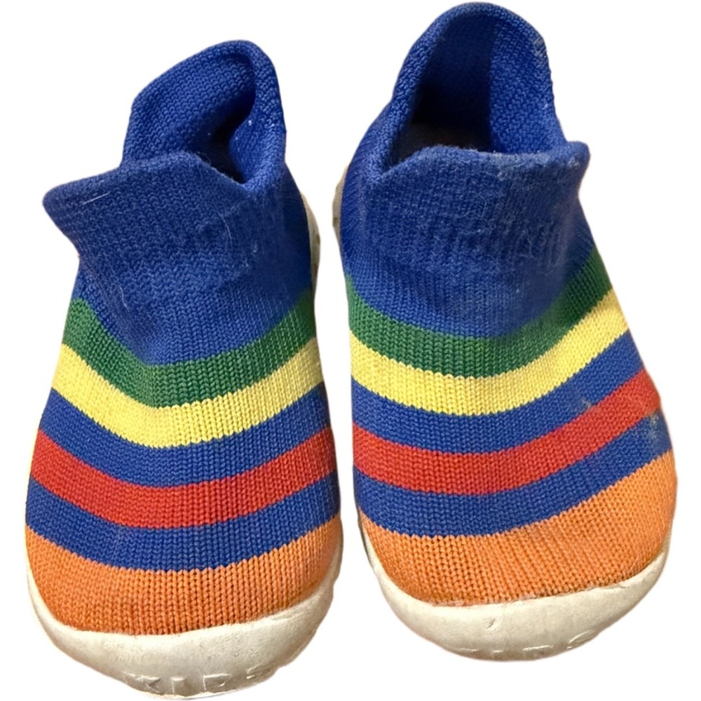 Toddler Sock Shoes Size 5 Soft Sole Rubber Bottom Slip On First Walker Colorful